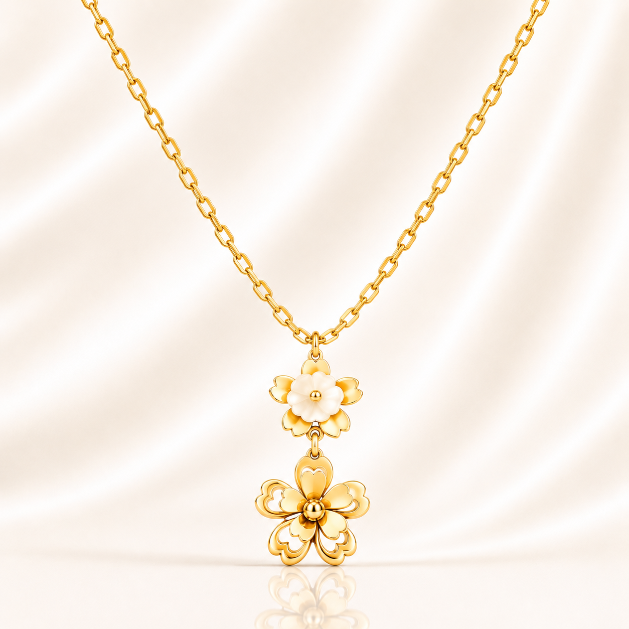 Dual Floral Charm Pendant