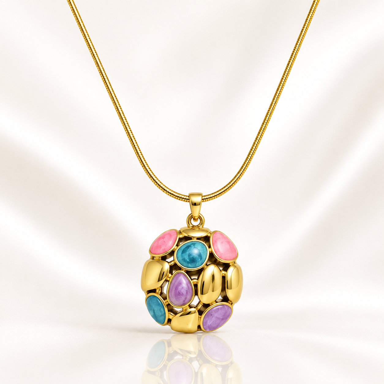Pastel Gemstone Globe Pendant