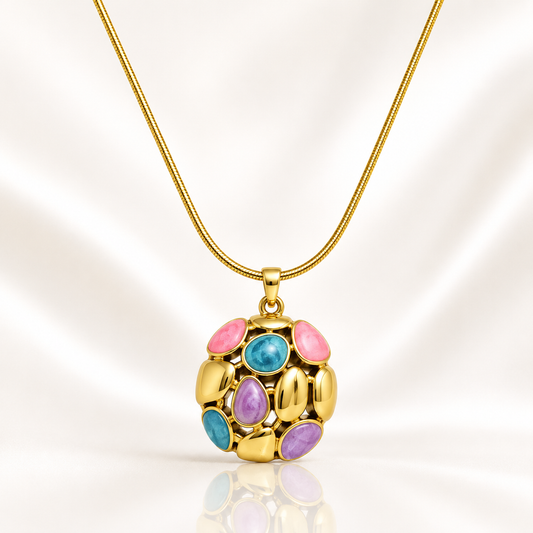 Pastel Gemstone Globe Pendant