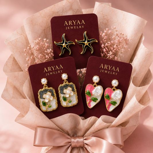 Elegant Earring Bouquet Gift Set