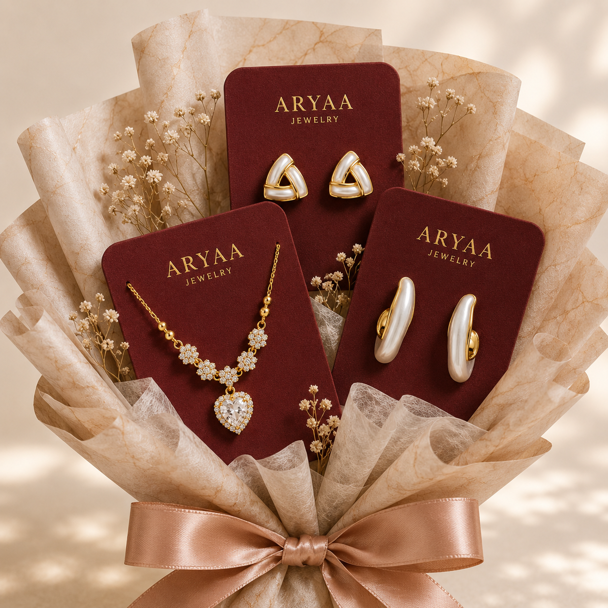 Pearl Elegance Jewelry Combo Bouquet Set
