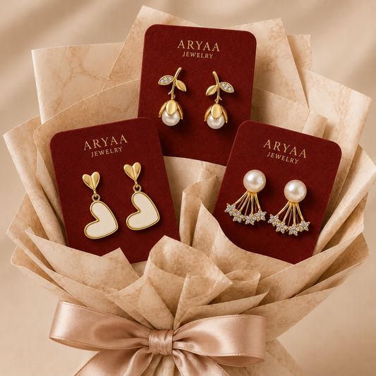 Elegant Earrings Combo Bouquet Set