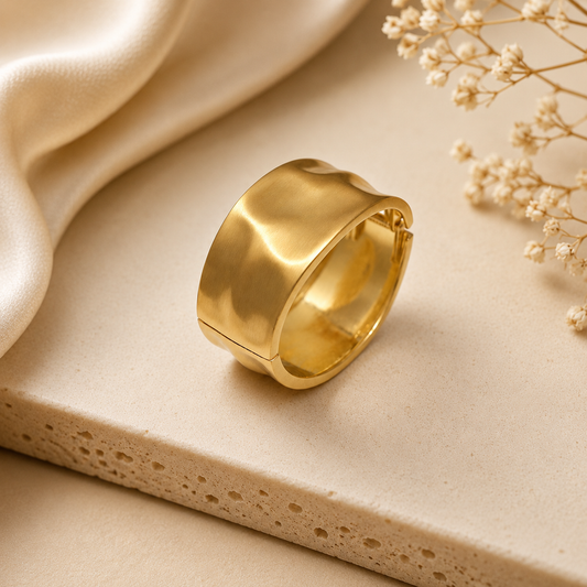 Bold Matte Gold Cuff Bracelet