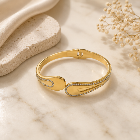 Luxury Crystal Gold Cuff Bracelet