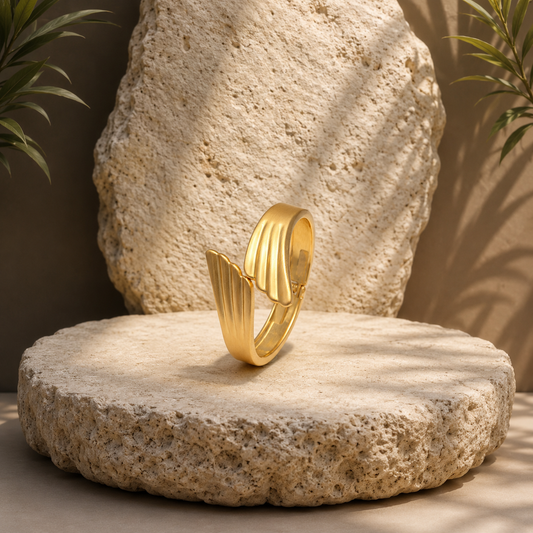 Matte Gold Sculpted Cuff Bracelet