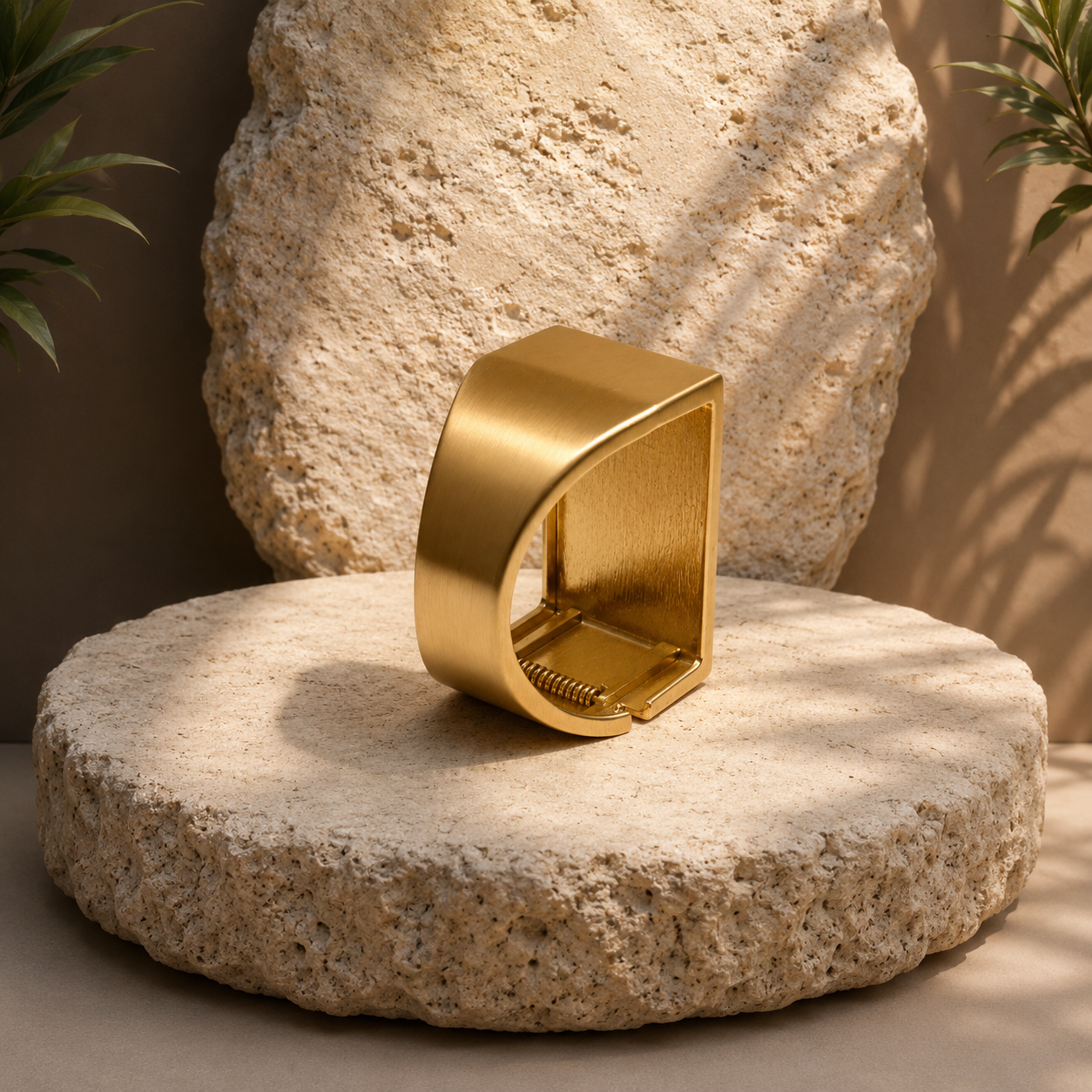 Minimal Matte Gold Geometric Bracelet