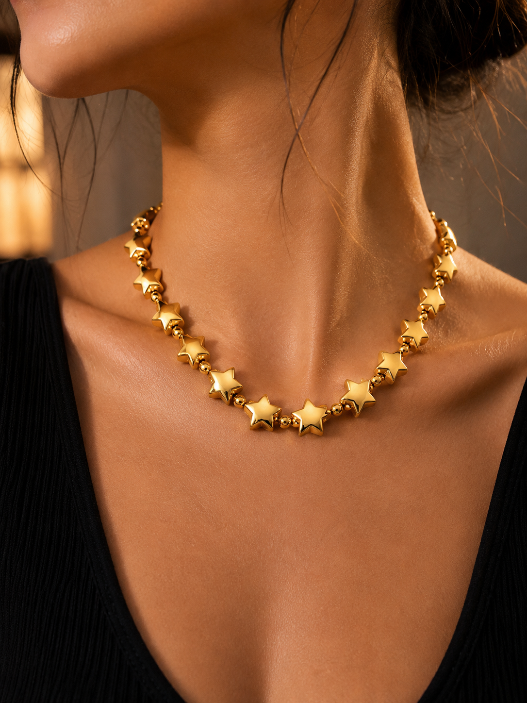Golden Star Charm Necklace
