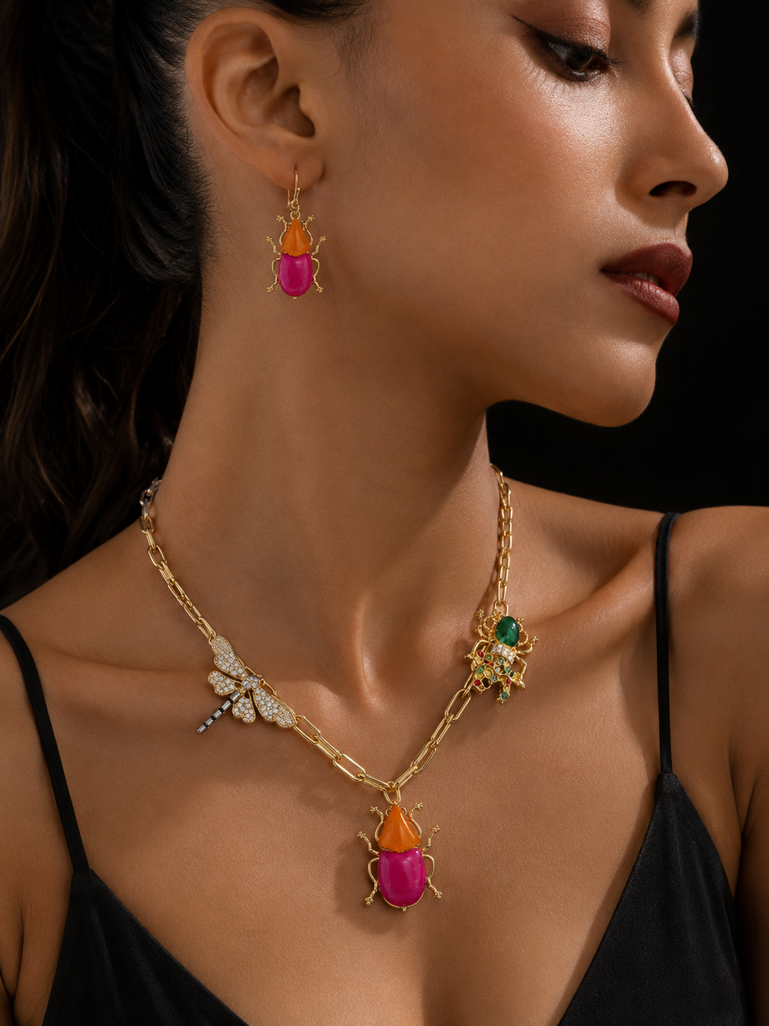 Beetle Charm Jewellery Set