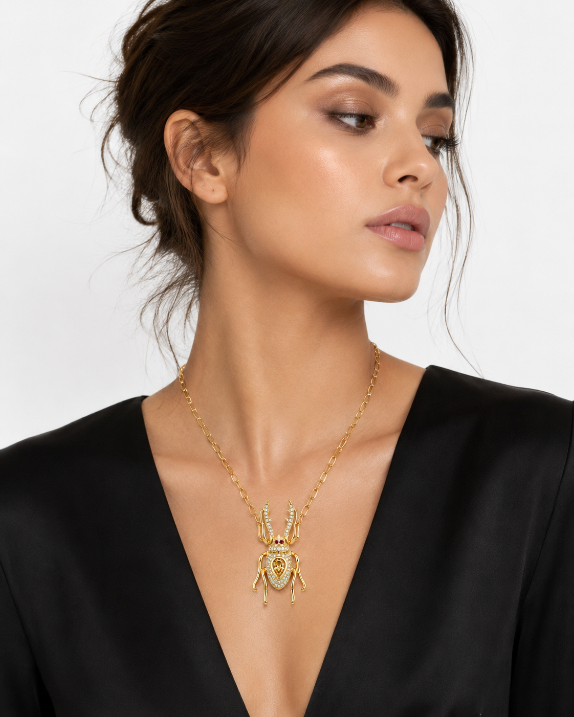 Luxury Crystal Beetle Pendant