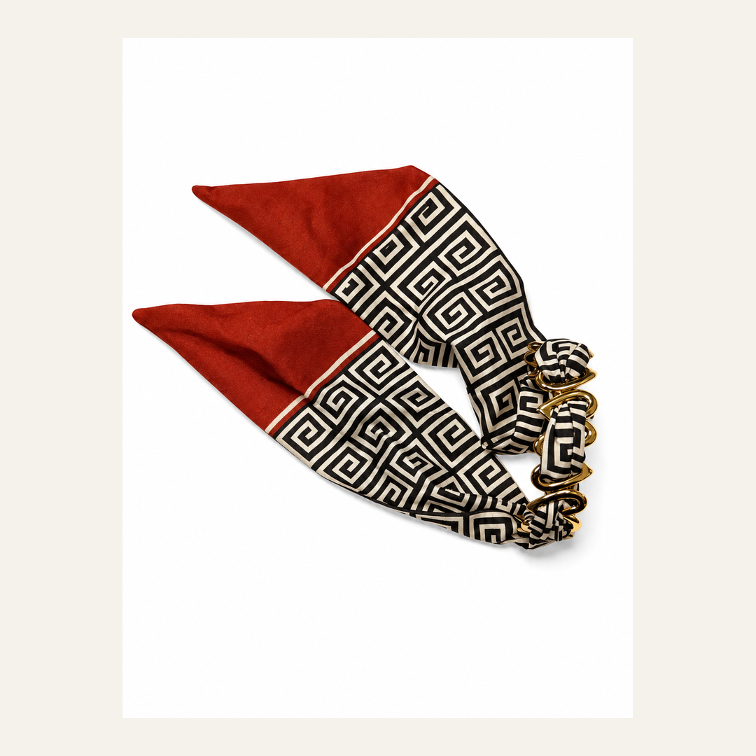 Silk Fabric Bracelet – Geometric Noir