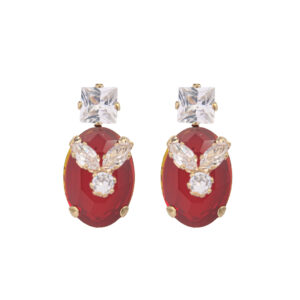 Elegant earrings with red gemstones