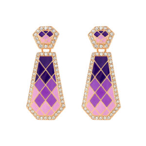 Purple & Pink Geometric Drop Earrings