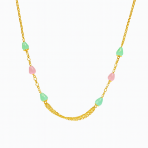Modern Gold Mangal Sutra with Pastel Bead Accents