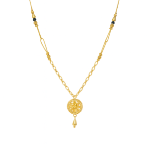 Classic Gold Chain Mangal Sutra with Textured Pendant