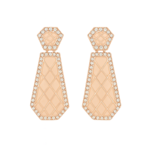 Aurielle Rose Gold Geometric Diamond Earrings