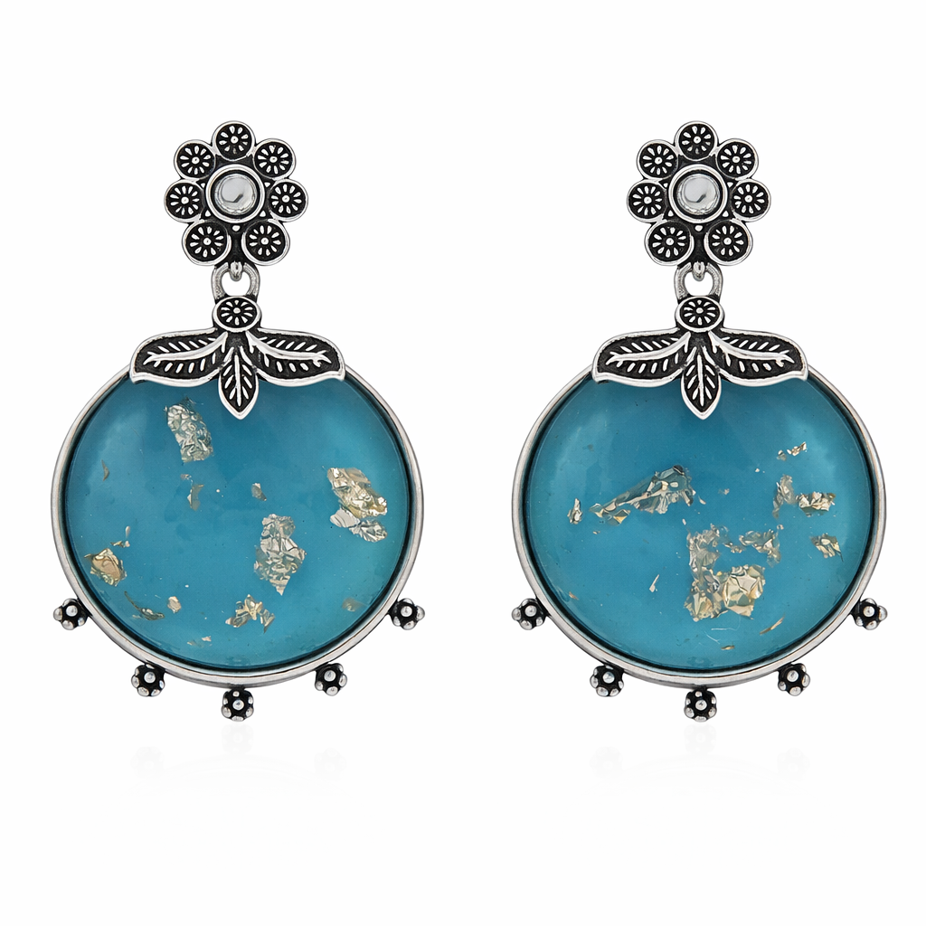 NeelAmbar Gold Leaf Statement Earrings